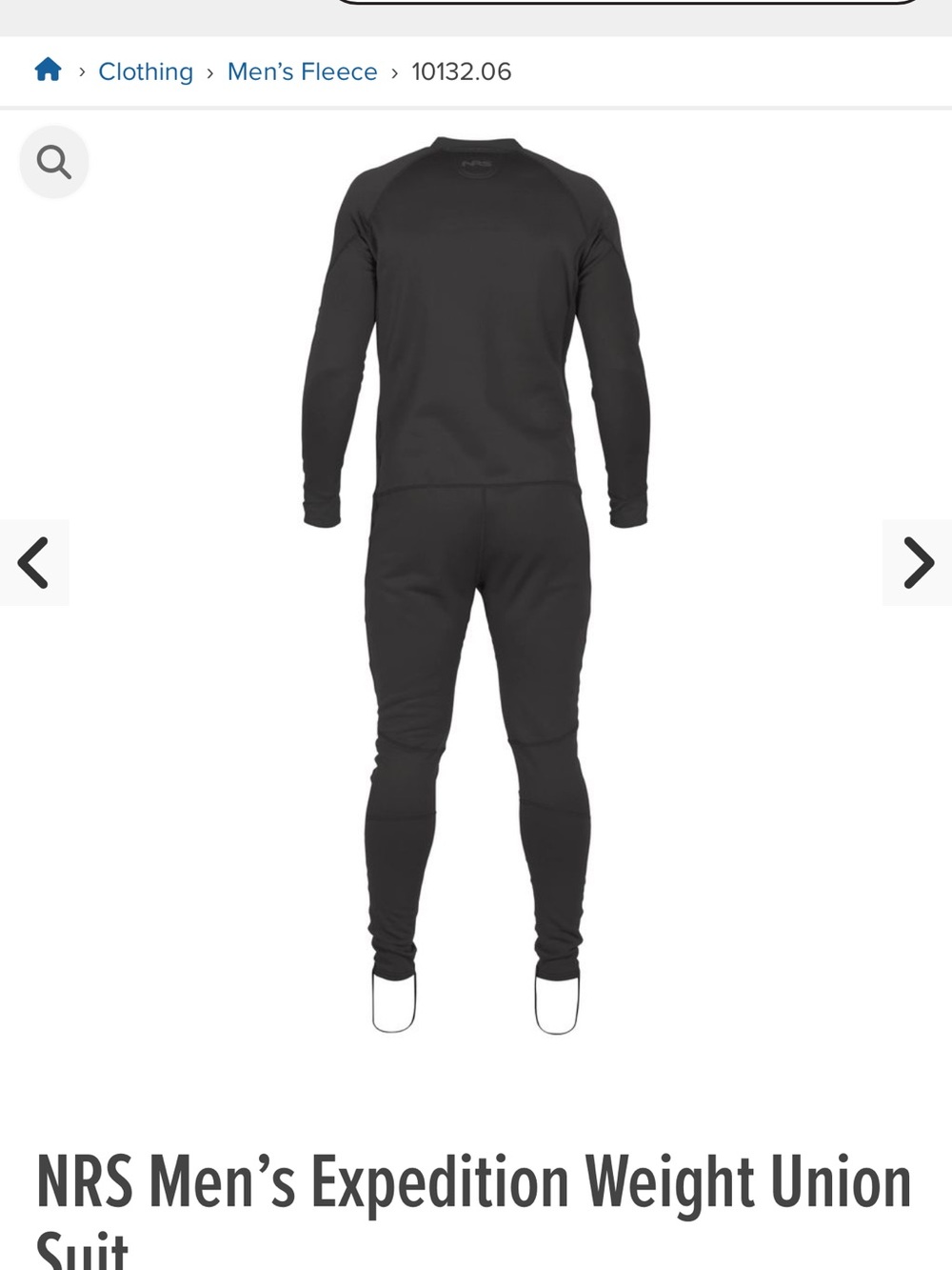 NRS Men's Expedition Weight Union Suit — Black